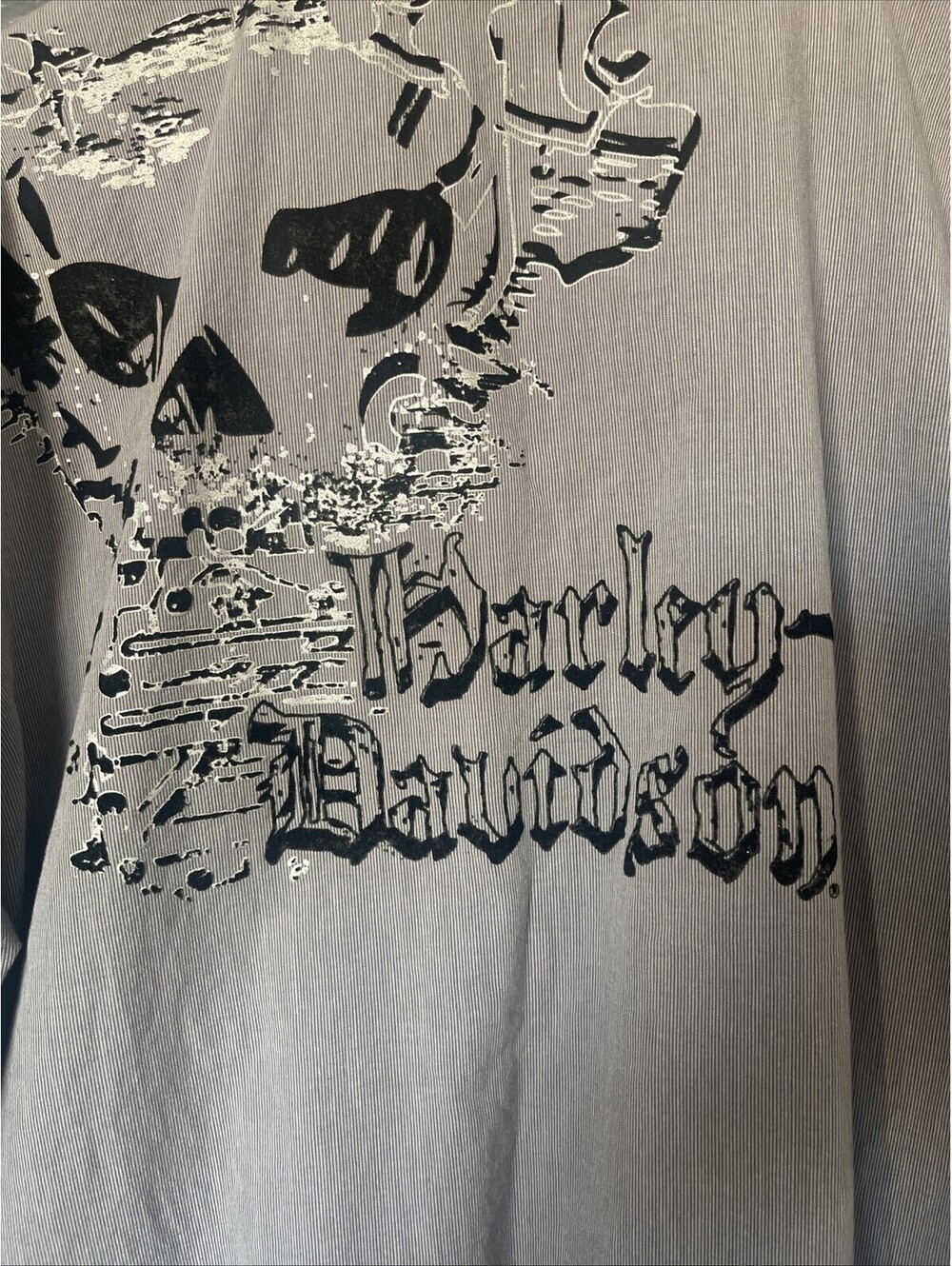 Harley Davidson Button Up Shirt 2XL XXL Gray Black Logo Pockets Short Sleeves HD - Picture 2 of 12